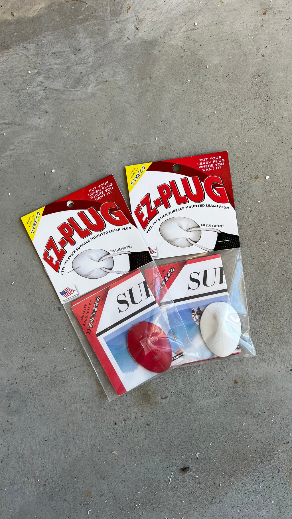 Stick on leash plugs